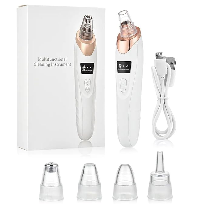 Five interchangeable suction heads for blackhead removal tool — different tips for various skin areas