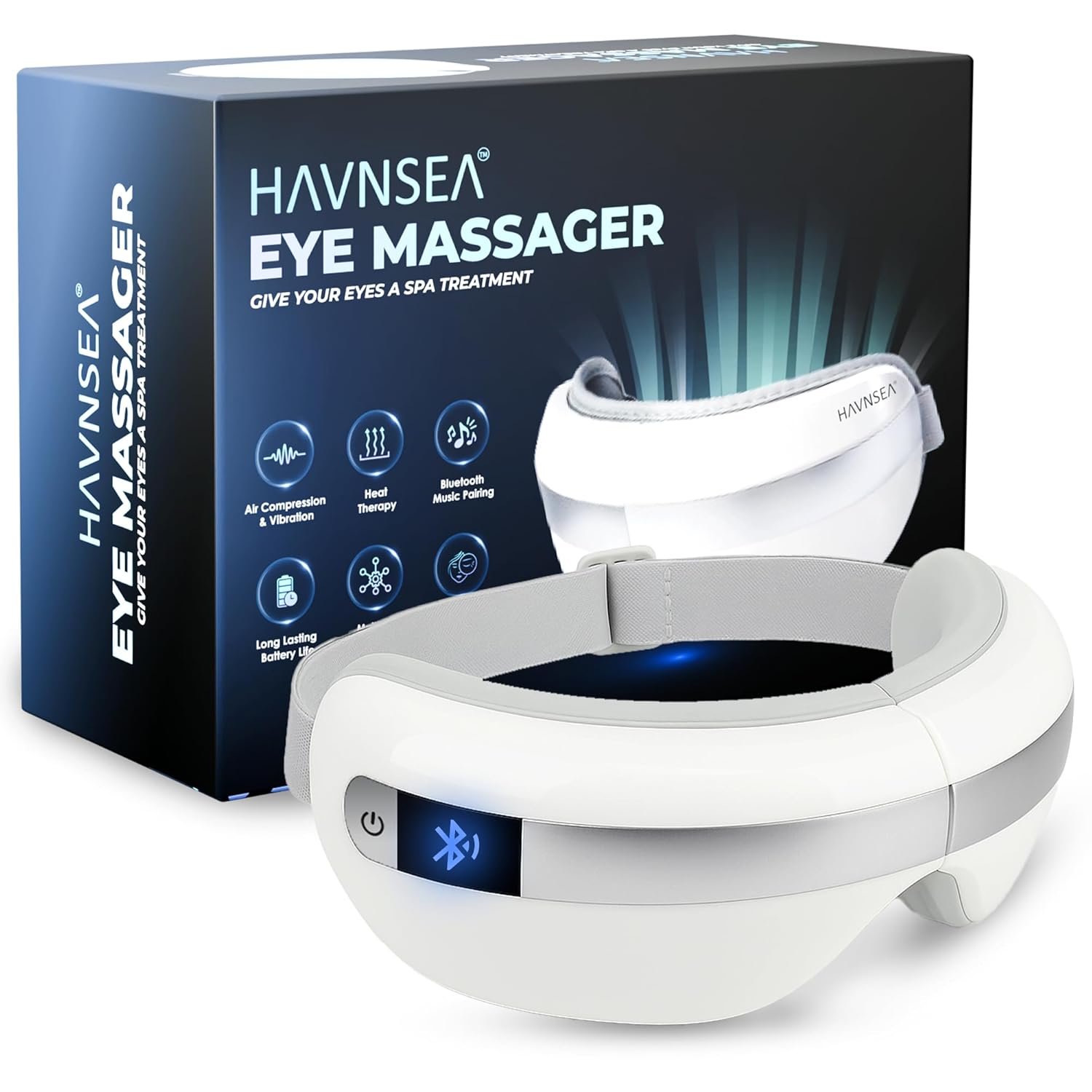 Foldable eye massager for travel — lightweight sleep mask collapsing for easy storage