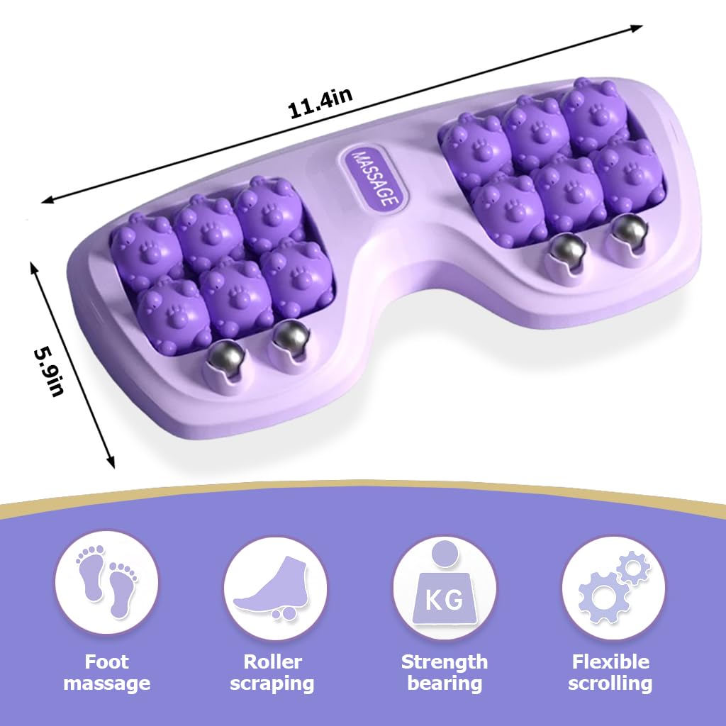 Non-slip texture on foot massage roller surface — durable ABS plastic construction detail