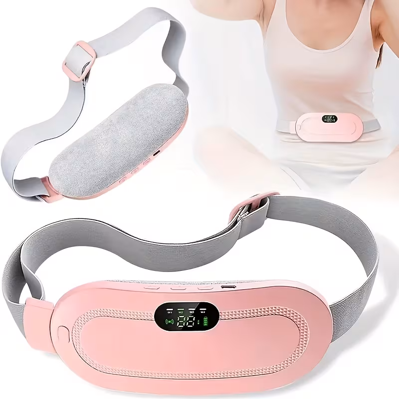 Three vibration massage modes on period pain relief pad — different patterns for cramp soothing