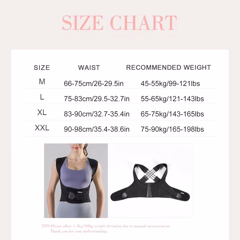 Posture corrector belt worn under clothing — discreet back support invisible through shirt